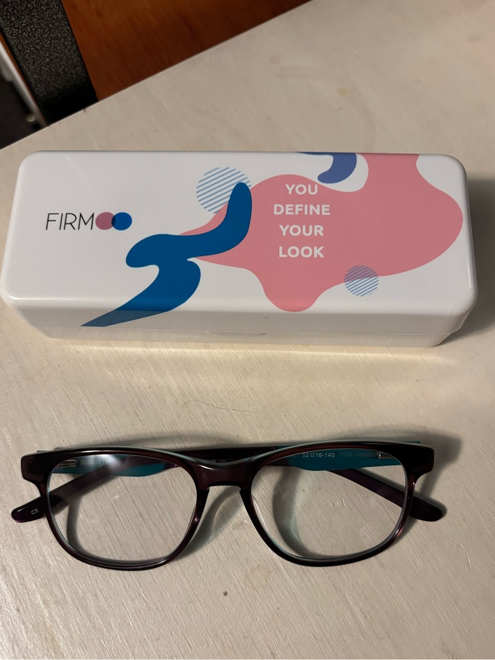 Firmoo purple/teal frames